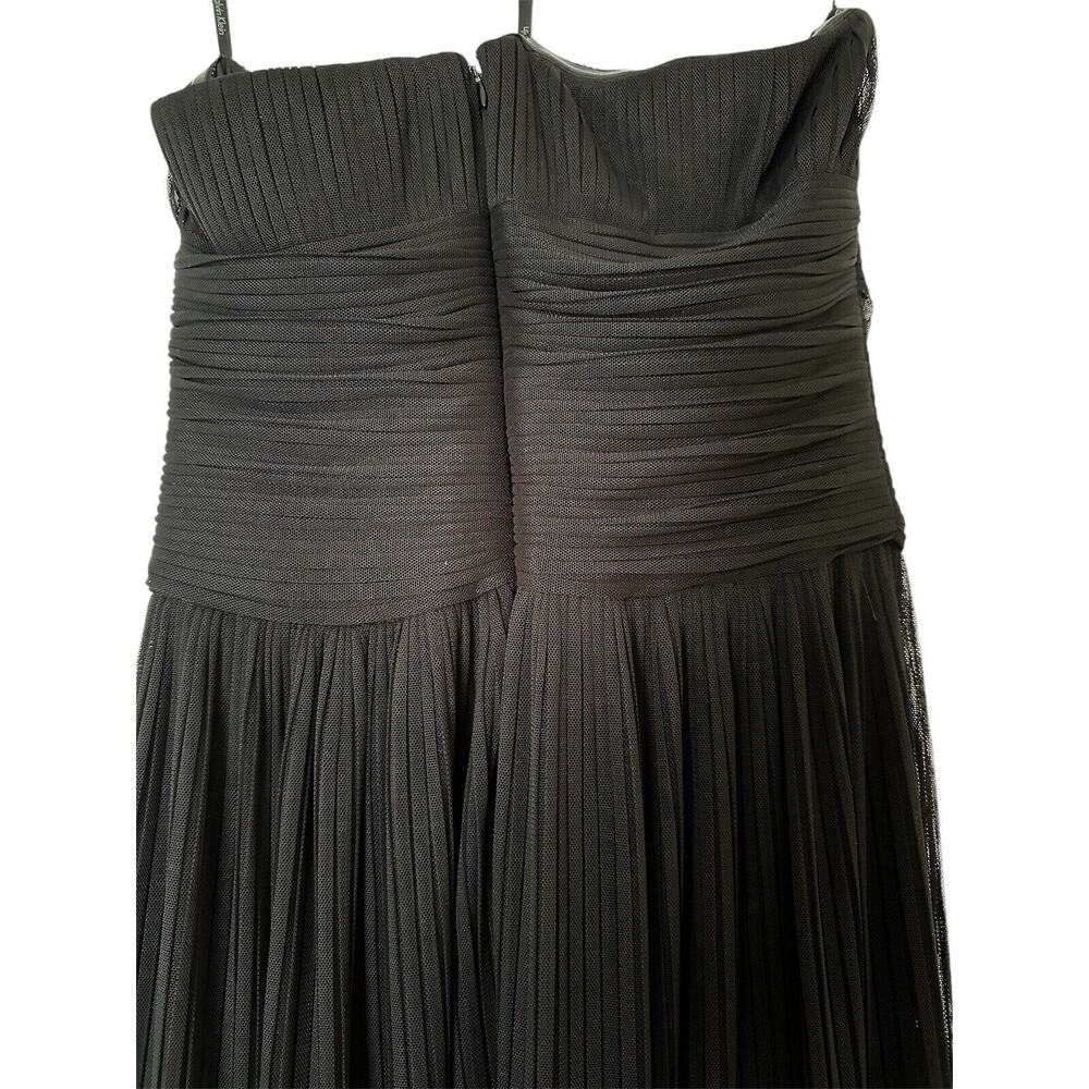 Calvin Klein Strapless Dress Size 10 Black Stretch Chiffon Evening Gown Formal - Picture 4 of 10